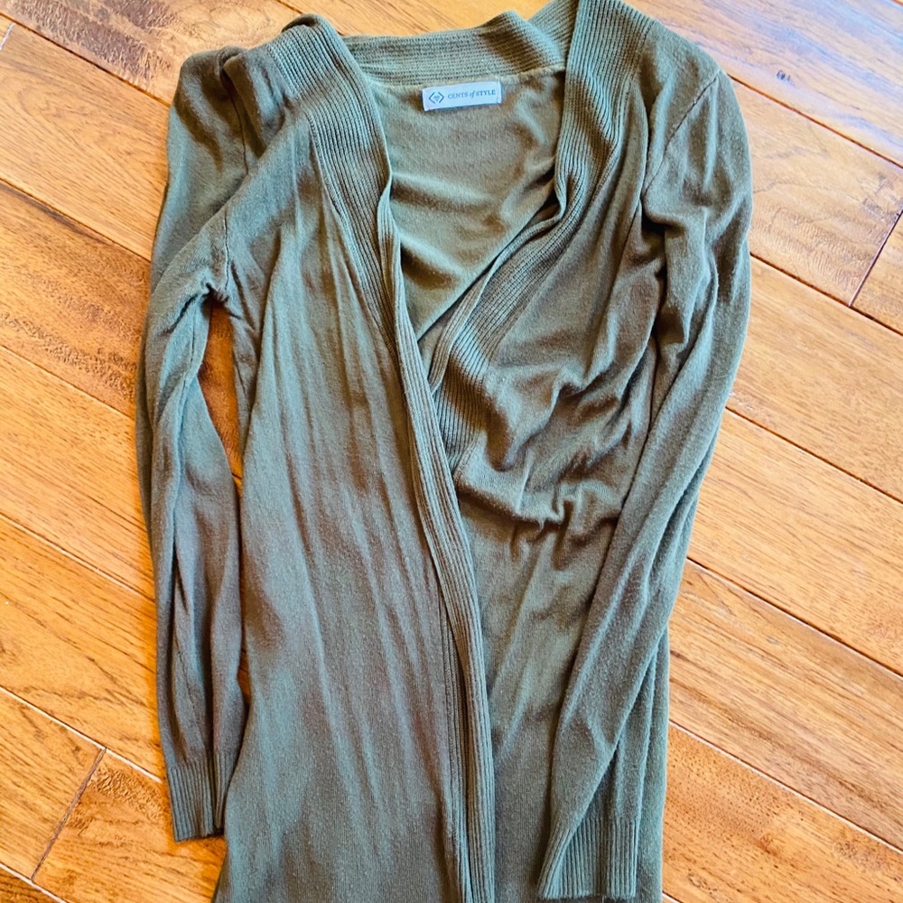 Olive green cardigan